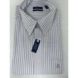 Club Room Dress Shirt Oxford | 18 34/35  100% 80’s Pinpoint‎ Striped
